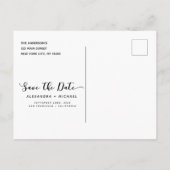 Bloemen Waterverf Hand Lettered Save the Date Aankondigingskaart (Achterkant)
