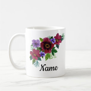 Bloemen waterverf helder romantisch bloemenguirlan koffiemok