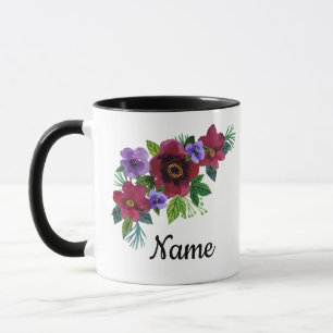 Bloemen waterverf helder romantisch bloemenkranse mok