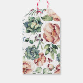 Bloemen  waterverf herfst ivoor bruiloft cadeaulabel (Achterkant)