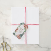 Bloemen  waterverf herfst ivoor bruiloft cadeaulabel (Met Touw)