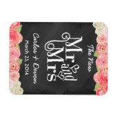 Bloemen Waterverf krijtbord bruiloft magneet (Horizontaal)