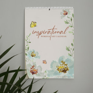 Bloemen Waterverf Kunst Inspirerend woorden arties Kalender