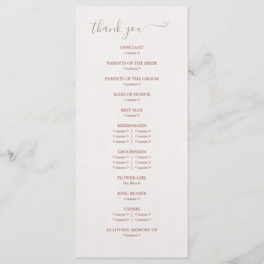 Bloemen Waterverf Lillies Terracotta Programma (Achterkant)