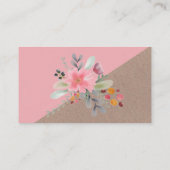Bloemen waterverf make-up haar kraft typografie visitekaartje (Achterkant)