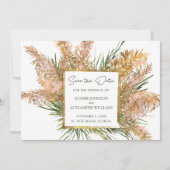 Bloemen Waterverf Pampas Grass Bruiloft Save The Date (Voorkant)