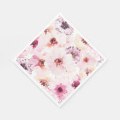 Bloemen Waterverf Papier servet (Hoek)