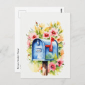 Bloemen Waterverf | Postbus Briefkaart (Voorkant / Achterkant)