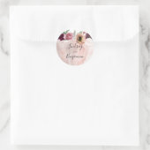  Bloemen Waterverf Romantisch Bruiloft Ronde Sticker (Tas)