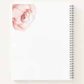 Bloemen Waterverf Roze Blauw Huwelijksplan Notitieboek (Achterkant)