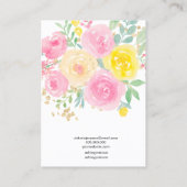 Bloemen waterverf roze sieraden ring display visitekaartje (Achterkant)