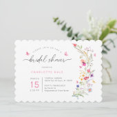 Bloemen Waterverf Roze Vrijgezellenfeest Kaart (Staand voorkant)