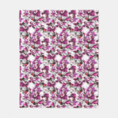 Bloemen Waterverf - Roze & wit abstract design Fleece Deken (Voorkant)