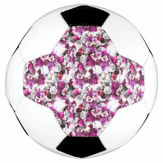 Bloemen Waterverf - Roze & wit abstract design Voetbal (Voorkant)