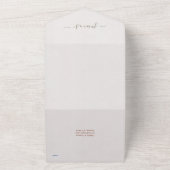 Bloemen Waterverf Rozen Terracotta Bruiloft All In One Uitnodiging (Buitenkant)