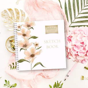 Bloemen Waterverf Schetsboek Rustieke Naam Notitieboek