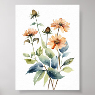 Bloemen Waterverf schilderij Poster