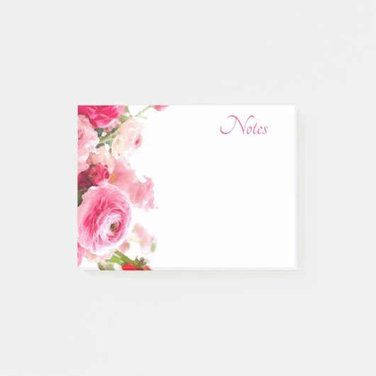 Bloemen Waterverf Sjabloon Custom Rozen Flowers Post-it® Notes (Voorkant)