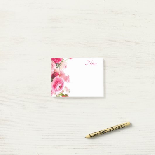 Bloemen Waterverf Sjabloon Custom Rozen Flowers Post-it® Notes (Op bureau)