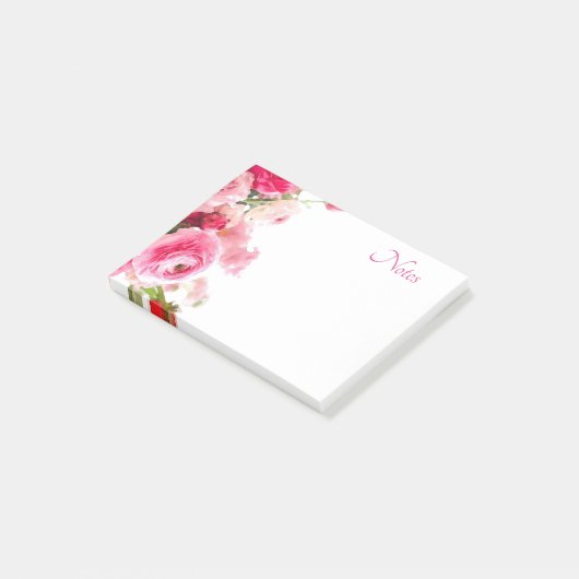 Bloemen Waterverf Sjabloon Custom Rozen Flowers Post-it® Notes (Schuin)