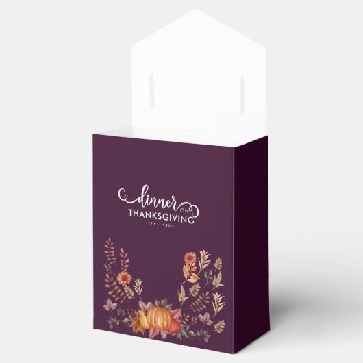 Bloemen Waterverf Thanksgiving Diner Bedankdoosjes (Geopend)