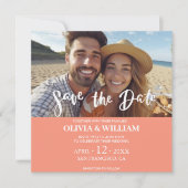 Bloemen Waterverf Tropisch strand Save the date Kaart (Voorkant)