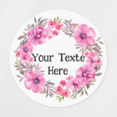 Bloemen Waterverf Tropische labels rond (Design 2)