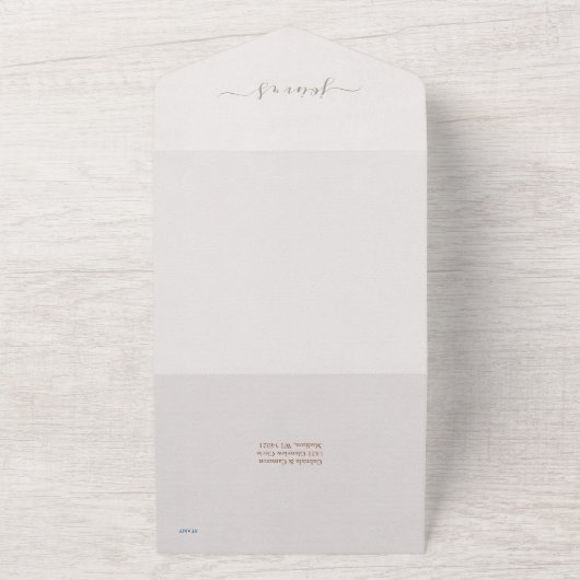 Bloemen Waterverf Tropische Laceleaf bruiloft All In One Uitnodiging (Buitenkant)