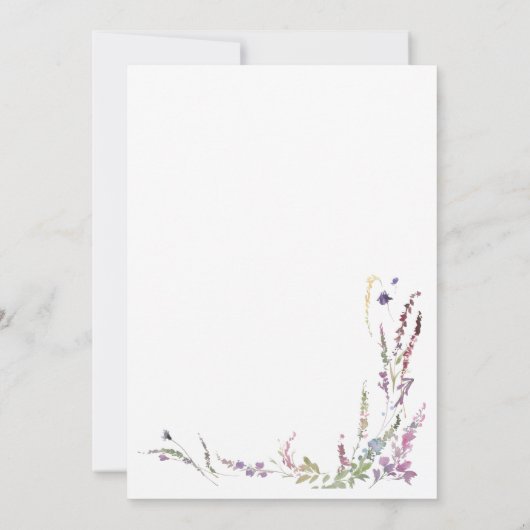 Bloemen Waterverf Wildbloemen Dank u kaart (Achterkant)