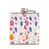 Bloemen Waterverf Wildflower Pattern Heupfles (Achterkant)