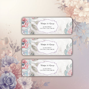 Bloemen waterverf wildflower roos bruiloft etiket