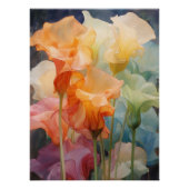 Bloemen Waterverf Wipsy Datura Elegant Modern Perfect Poster (Voorkant)