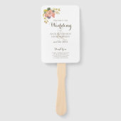 Bloemen Waterverf Wit Trouwprogramma Hand Fans Handwaaier (Voorkant)