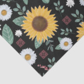 Bloemen Waterverf Zonnebloem Tissuepapier (Detail)