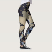 Bloemen  Waterverf: zwarte achtergrond Leggings (Rechts)