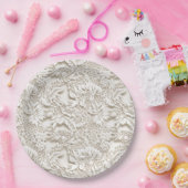 Bloemen Wedding Lace Papieren Bordje (Feest)