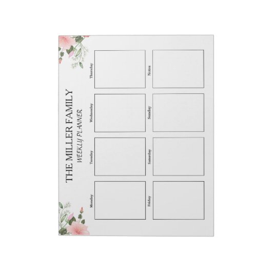 Bloemen - Weekplanner Custom Notitieblok (Gedraaid)