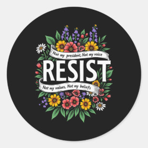 Bloemen weerstaan Trump niet mijn President Ronde Sticker