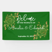 Bloemen Welkom Bruiloft Spandoek (Horizontaal)