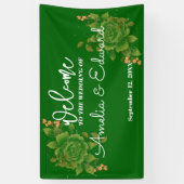 Bloemen Welkom Bruiloft Spandoek (Verticaal)