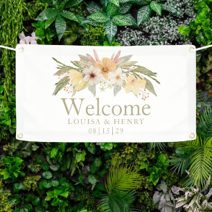 Bloemen Welkom Trouwbanner Spandoek