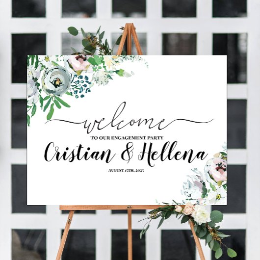 Bloemen welkomstbord poster