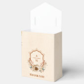 Bloemen Western Crest Monogram Bruiloft Bedankdoosjes (Geopend)