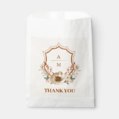 Bloemen Western Crest Monogram Bruiloft Bedankzakje (Voorkant)