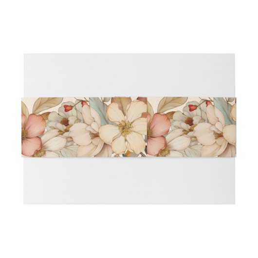 Bloemen Western Crest Monogram Bruiloft Uitnodigingen Wikkel (Achterkant Voorbeeld)