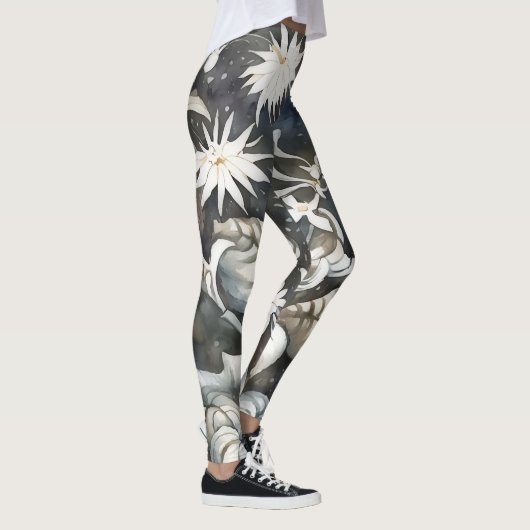 Bloemen Whimsical Art Grijze Leggings (Rechts)