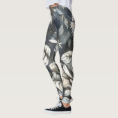 Bloemen Whimsical Art Grijze Leggings (Links)