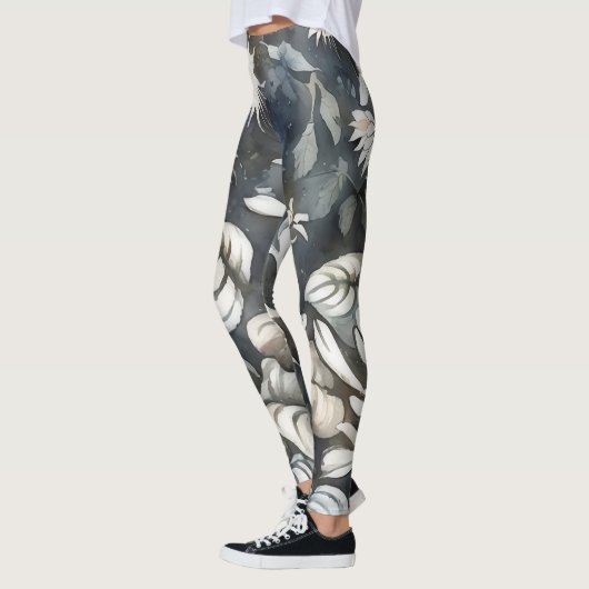  Bloemen Whimsical Art Grijze Leggings (Links)