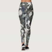 Bloemen Whimsical Art Grijze Leggings (Achterkant)