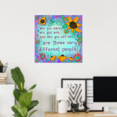  Bloemen Wie je bent Quote Inspirivity Poster (Thuiskantoor)